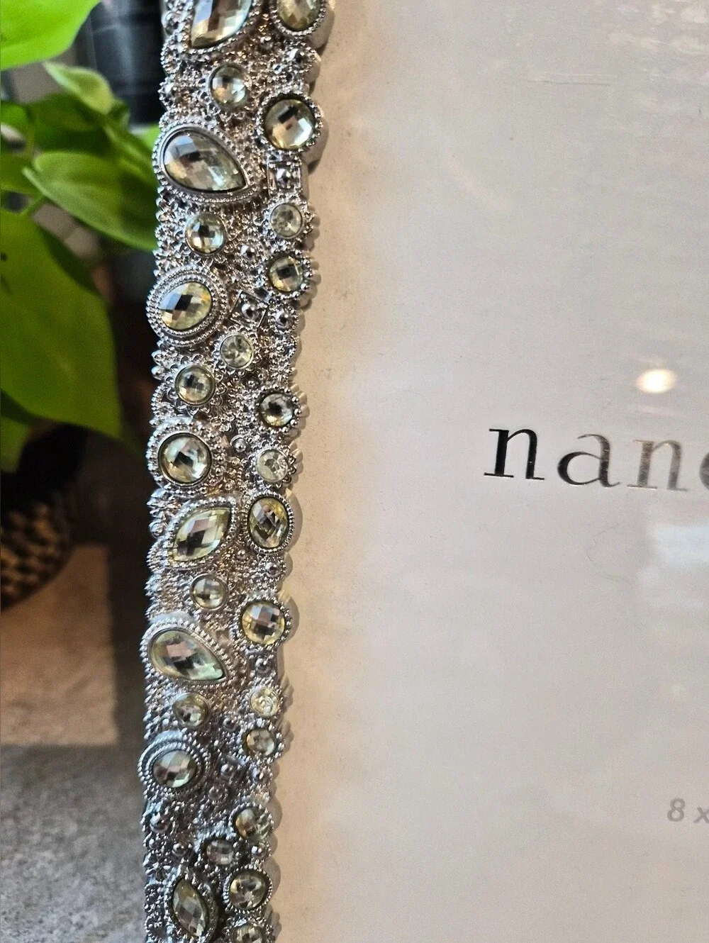 Nanette Lepore Silver Jeweled Beaded Photo Frame